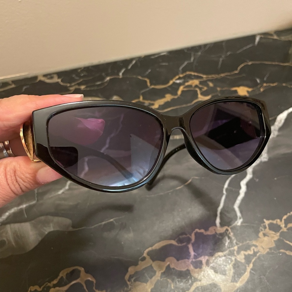 Tiffany Black Sunglasses with Gold Hearts